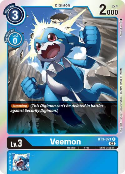 Veemon Resurgence Booster Reprint BT3-021 R Resurgence Booster Digimon card