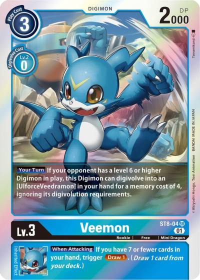 Veemon ST8-04 SR Starter Deck 08: Ulforce Veedramon Digimon card