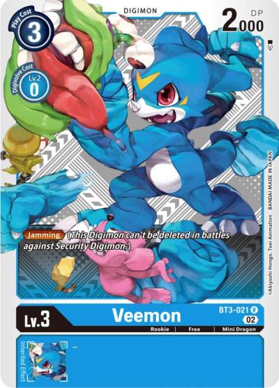 Veemon Winner Pack Dimensional Phase BT3-021 R Release Special Booster 1.5 Digimon card