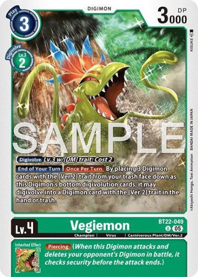 Vegiemon BT22-049 U Cyber Eden Digimon card