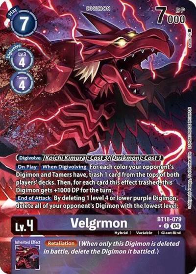 Velgrmon Alternate Art BT18-079 R Release Special Booster 2.0 Digimon card