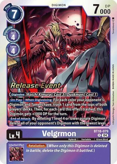 Velgrmon BT18-079 R Release Special Booster 2.0 Celebration Event Cards Digimon card