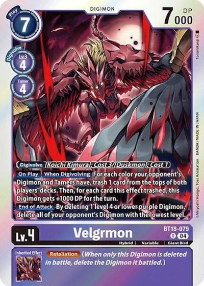 Velgrmon BT18-079 R Release Special Booster 2.0 Digimon card