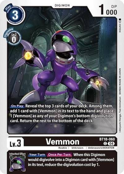 Vemmon BT18-060 C Release Special Booster 2.0 Digimon card