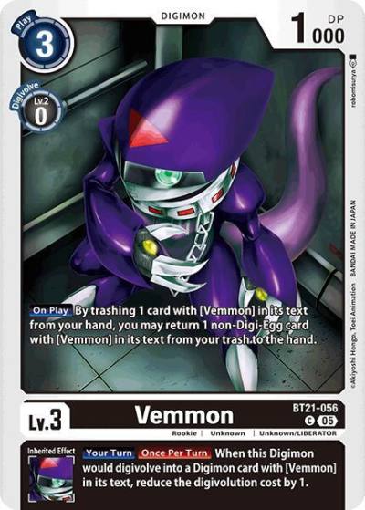 Vemmon BT21-056 C World Convergence Digimon card