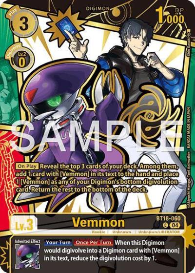 Vemmon Rare Pull BT18-060 Dawn of Liberator Digimon card