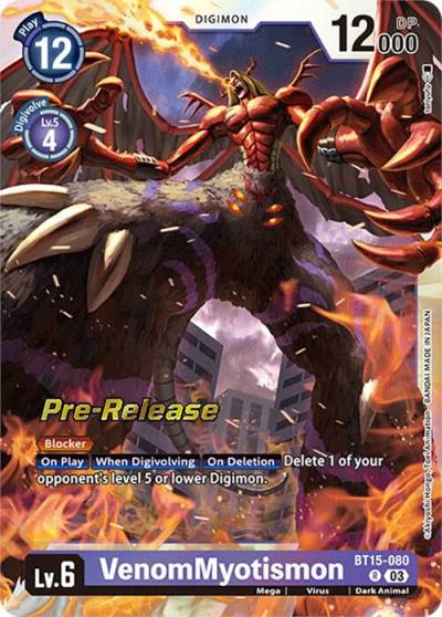 VenomMyotismon BT15-080 R Exceed Apocalypse Pre-Release Cards Digimon card