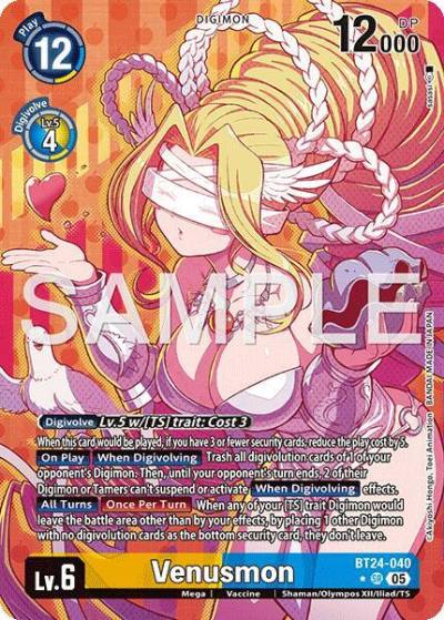 Venusmon Alternate Art BT24-040 SR Time Stranger Digimon card