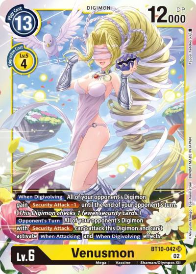 Venusmon BT10-042 SR Xros Encounter Digimon card