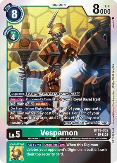 Vespamon Release Special Booster 20 Box Promotion Pack BT19-052 U Release Special Booster 2.0 Digimon card