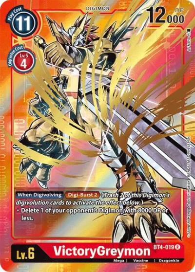 VictoryGreymon Alternate Art BT4-019 R Great Legend Digimon card