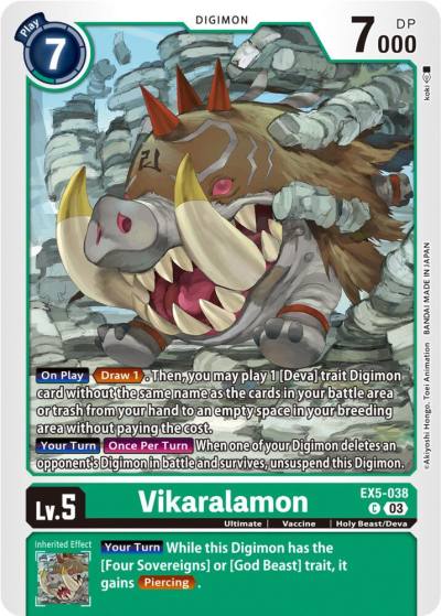 Vikaralamon EX5-038 C Animal Colosseum Digimon card