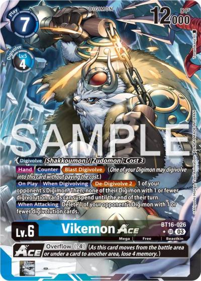 Vikemon ACE Alternate Art BT16-026 SR Beginning Observer Digimon card