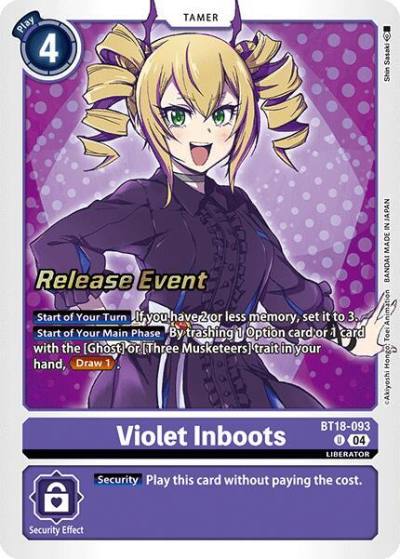 Violet Inboots BT18-093 U Release Special Booster 2.0 Celebration Event Cards Digimon card
