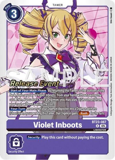 Violet Inboots BT23-087 R Hackers' Slumber Release Event Cards Digimon card