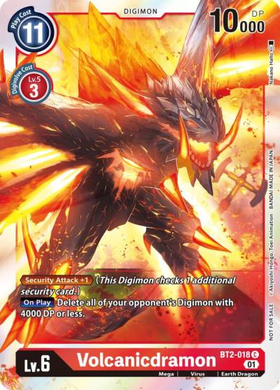 Volcanicdramon ST 11 Special Entry Pack BT2-018 C Release Special Booster 1.0 Digimon card