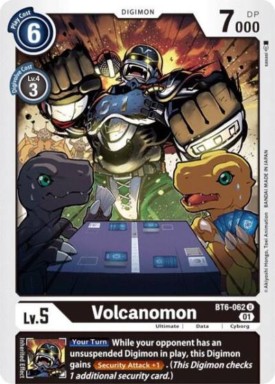 Volcanomon BT6-062 U Double Diamond Digimon card