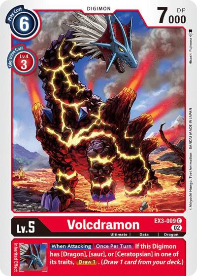 Volcdramon EX3-009 C Draconic Roar Digimon card