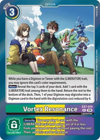 Vortex Resonance EX7-074 SCR Digimon LIBERATOR Digimon card