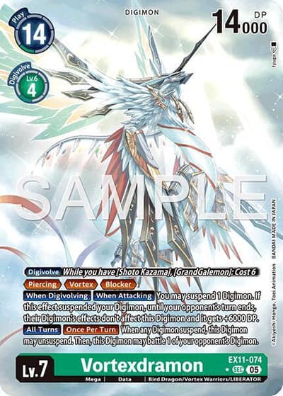 Vortexdramon (Alternate Art) EX11-074 SEC Dawn of Liberator Digimon card