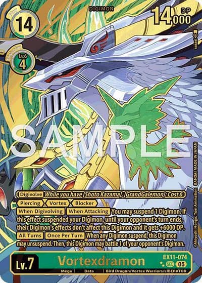 Vortexdramon (Rare Pull) EX11-074 SEC Dawn of Liberator Digimon card