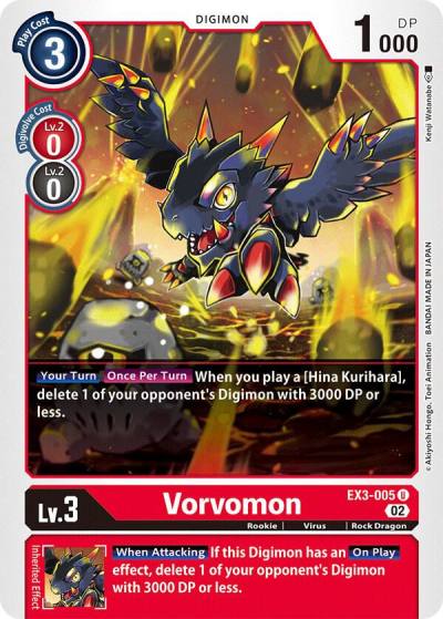 Vorvomon EX3-005 U Draconic Roar Digimon card
