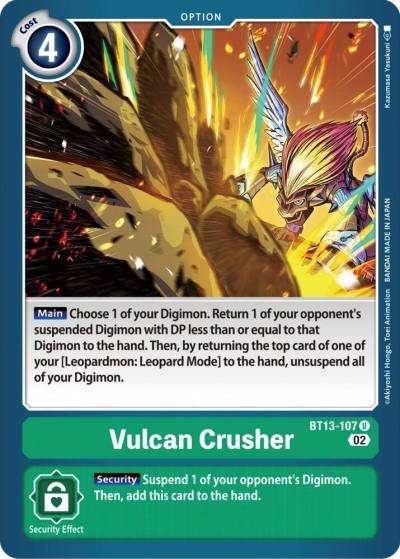 Vulcan Crusher BT13-107 U Versus Royal Knights Digimon card