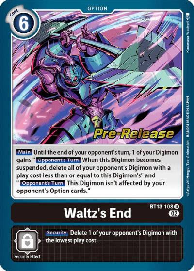 Waltzs End BT13-108 U Versus Royal Knights Pre-Release Cards Digimon card