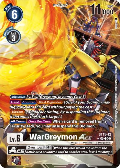 WarGreymon ACE Alternate Art ST15-12 SR Starter Deck 15: Dragon of Courage Digimon card
