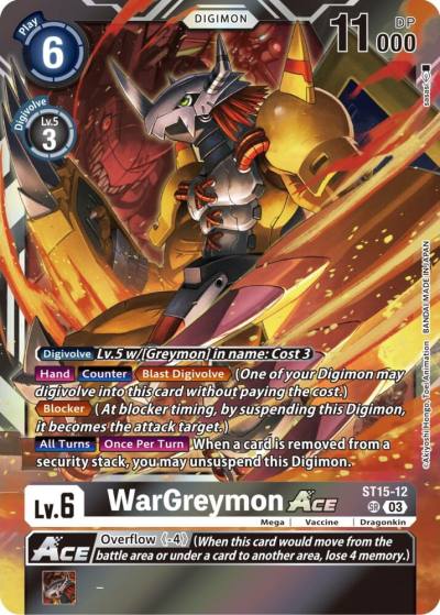 WarGreymon ACE Box Topper ST15-12 Versus Royal Knights Digimon card