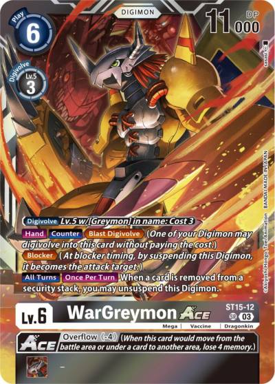 WarGreymon ACE ST15-12 SR Starter Deck 15: Dragon of Courage Digimon card