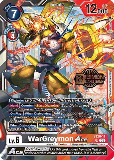 WarGreymon ACE ST20-11 SR Starter Deck 20: Protector of Light Release Event Cards Digimon card