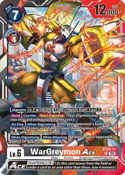 WarGreymon ACE ST20-11 SR Starter Deck 20: Protector of Light Digimon card