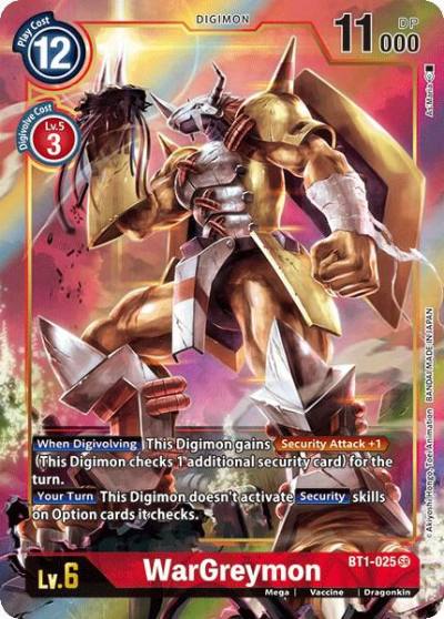WarGreymon Alternate Art BT1-025 SR Release Special Booster 1.0 Digimon card