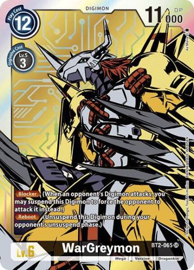 WarGreymon Alternate Art BT2-065 SR Release Special Booster 1.0 Digimon card