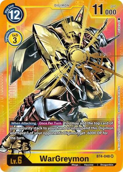 WarGreymon Alternate Art BT4-048 SR Great Legend Digimon card