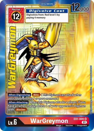 WarGreymon Alternate Art EX1-009 SR Classic Collection Digimon card