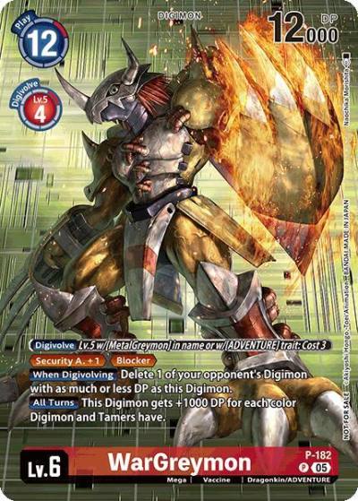 WarGreymon BT 21 Illustration Celebration Pack P-182 P World Convergence Digimon card