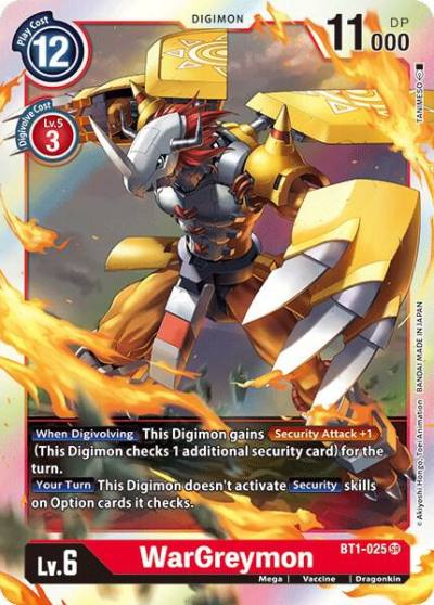 WarGreymon BT1-025 SR Release Special Booster 1.0 Digimon card
