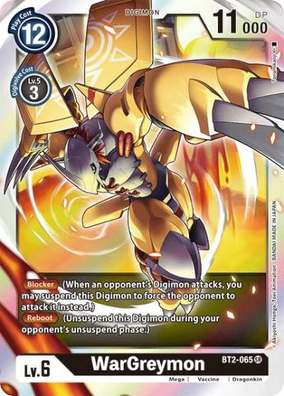 WarGreymon BT2-065 SR Release Special Booster 1.0 Digimon card