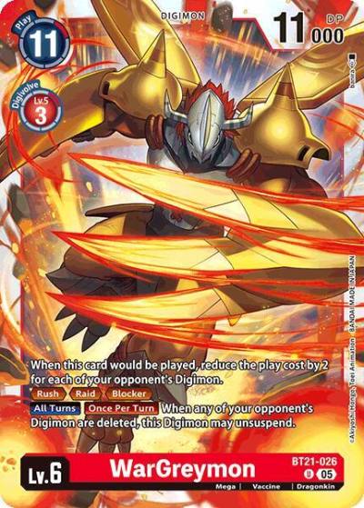 WarGreymon BT21-026 U World Convergence Digimon card