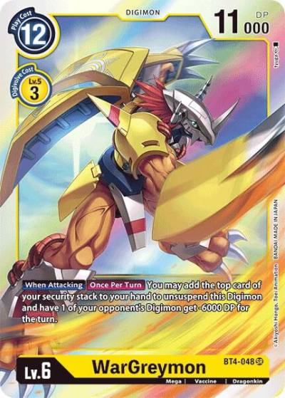 WarGreymon BT4-048 SR Great Legend Digimon card