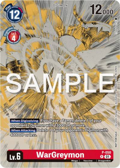 WarGreymon Digimon Illustration Competition Pack 2023 P-050 P Digimon Promotion Cards Digimon card
