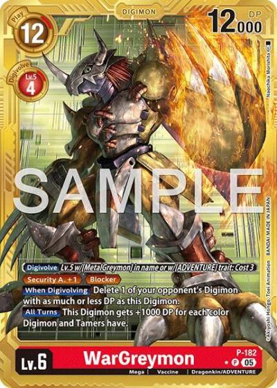 WarGreymon Gold Border P-182 P Advanced Booster Digimon Generation Digimon card