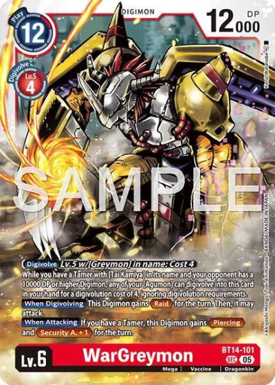 WarGreymon Reprint BT14-101 SEC Advanced Booster Digimon Generation Digimon card