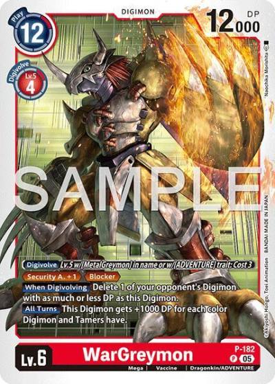 WarGreymon Reprint P-182 P Advanced Booster Digimon Generation Digimon card