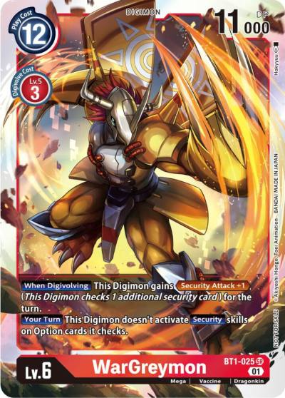 WarGreymon ST 11 Special Entry Pack BT1-025 SR Release Special Booster 1.0 Digimon card