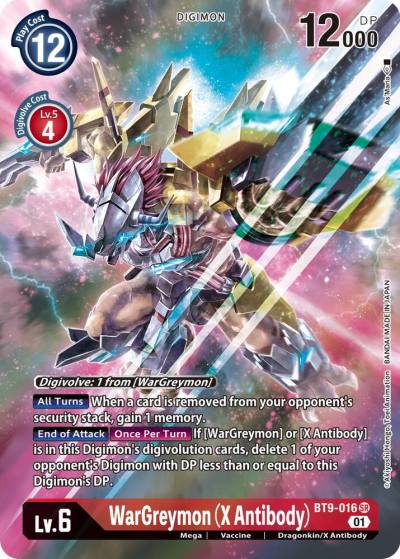 WarGreymon X Antibody Alternate Art BT9-016 SR X Record Digimon card