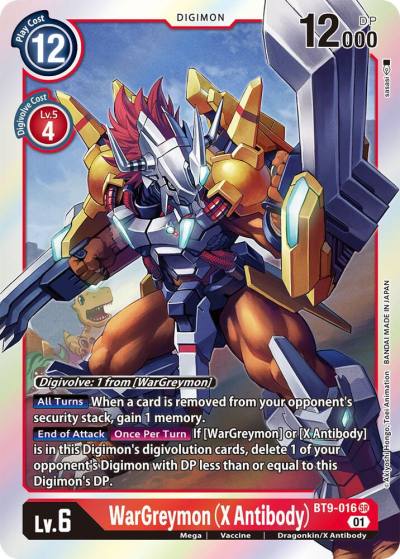 WarGreymon X Antibody BT9-016 SR X Record Digimon card