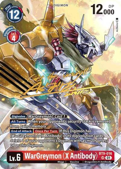 WarGreymon X Antibody Rare Pull BT9-016 SR World Convergence Digimon card